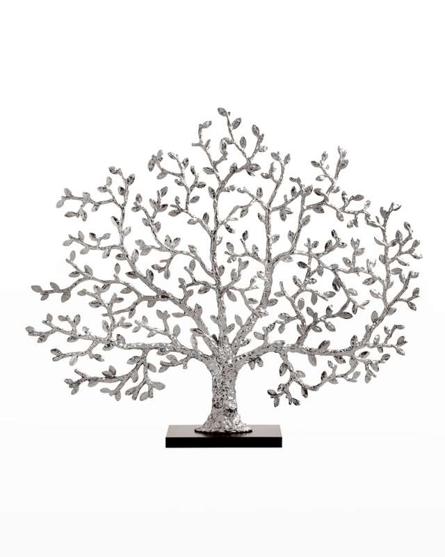 Tree of Life Silvery Fireplace Screen